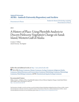 Using Phytolith Analysis to Discern Holocene Vegetation Change on Sanak Island, Western Gulf of Alaska Cricket C