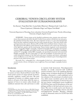 Cerebral Venous Circulatory System Evaluation by Ultrasonography