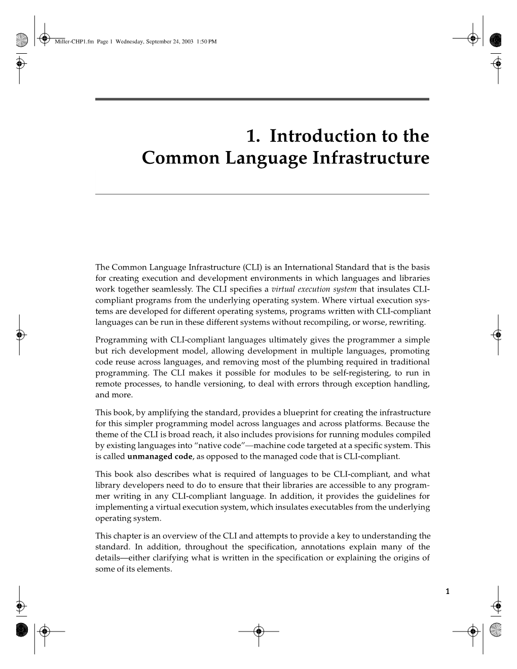 1. Introduction to the Common Language Infrastructure