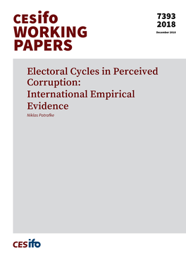 Electoral Cycles in Perceived Corruption: International Empirical Evidence Niklas Potrafke