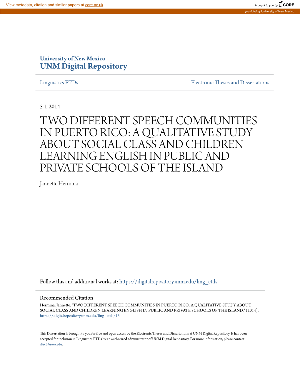 Two Different Speech Communities In