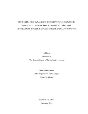 A Thesis Presented to the Graduate Faculty of the University of Akron in Partial Fulfillment of the Requirements for the Degree