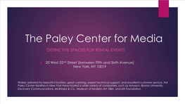Events at the Paley Center for Media Dining Spaces