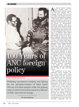 100 Years of Anc Foreign Policy