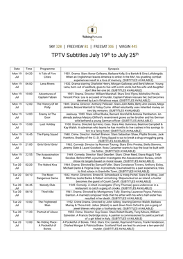 TPTV Subtitles July 19Th to July 25Th