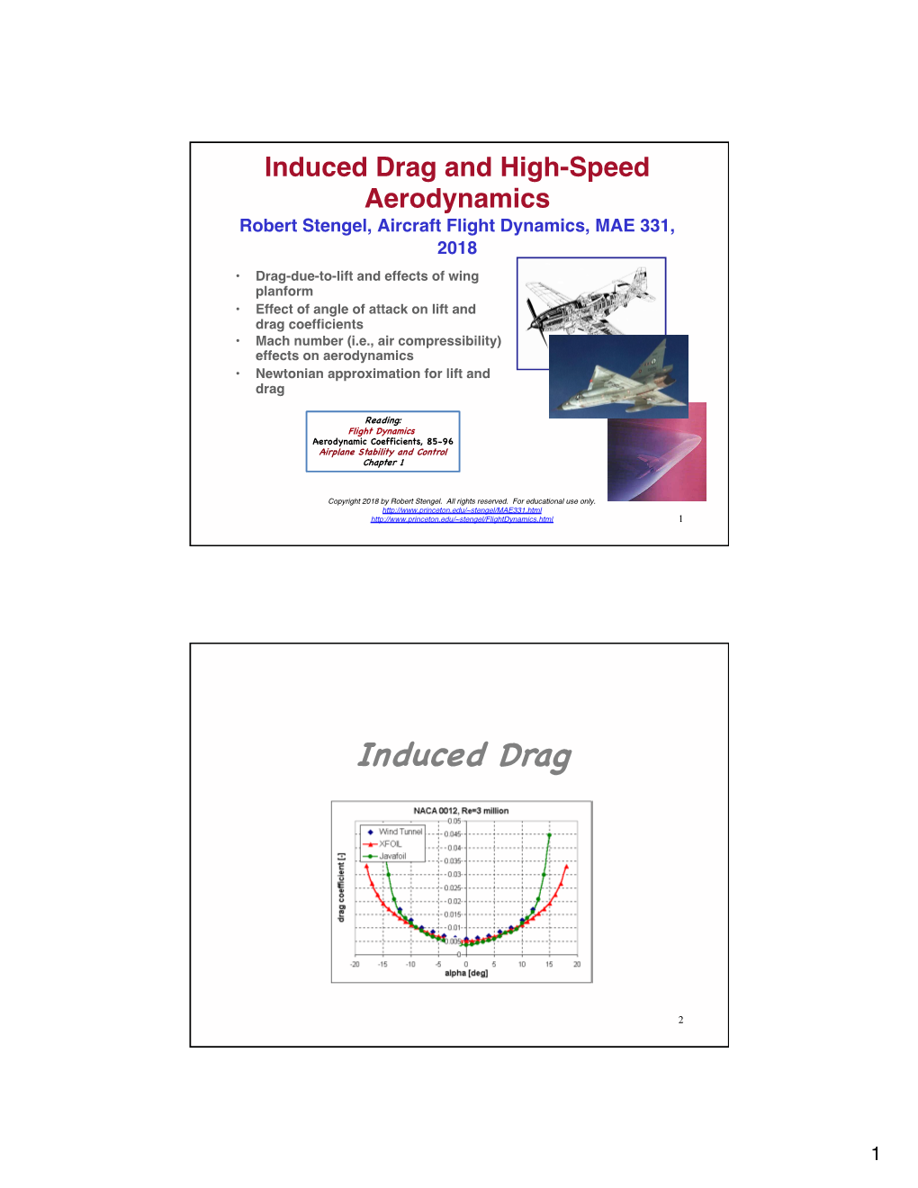 Induced Drag and High-Speed Aerodynamics