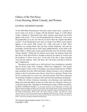 Fallacy of the Nut Pussy: Cross Dressing, Black Comedy, and Women