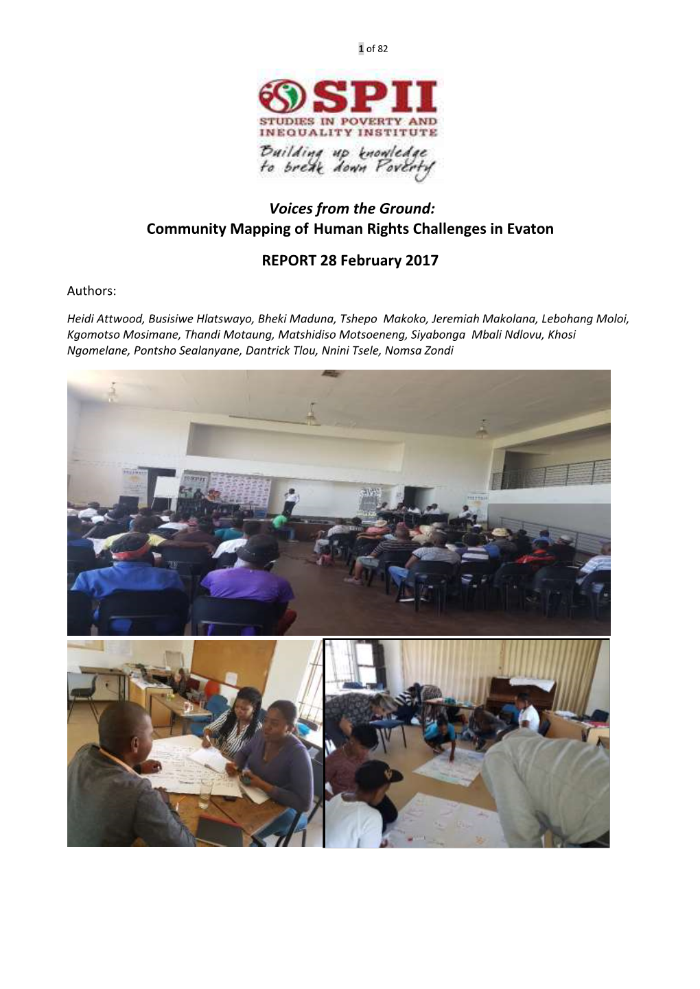 Community Mapping of Human Rights Challenges in Evaton REPORT 28 February 2017