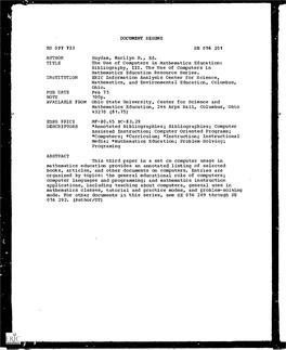 DOCUMENT RESUME ED 077 733 SE 016 291 AUTHOR Suydam