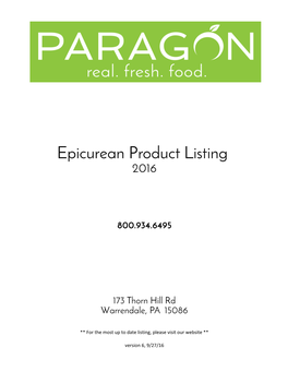 Epicurean Product Guide 2016 V6.Xlsx
