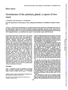Germinoma of the Pituitary Gland; a Report of Two Cases