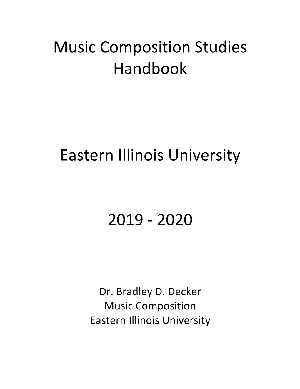 EIU Music Composition Studies Handbook 19-20