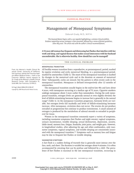 Management of Menopausal Symptoms