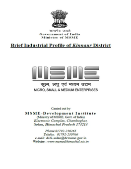 Brief Industrial Profile of Kinnaur District