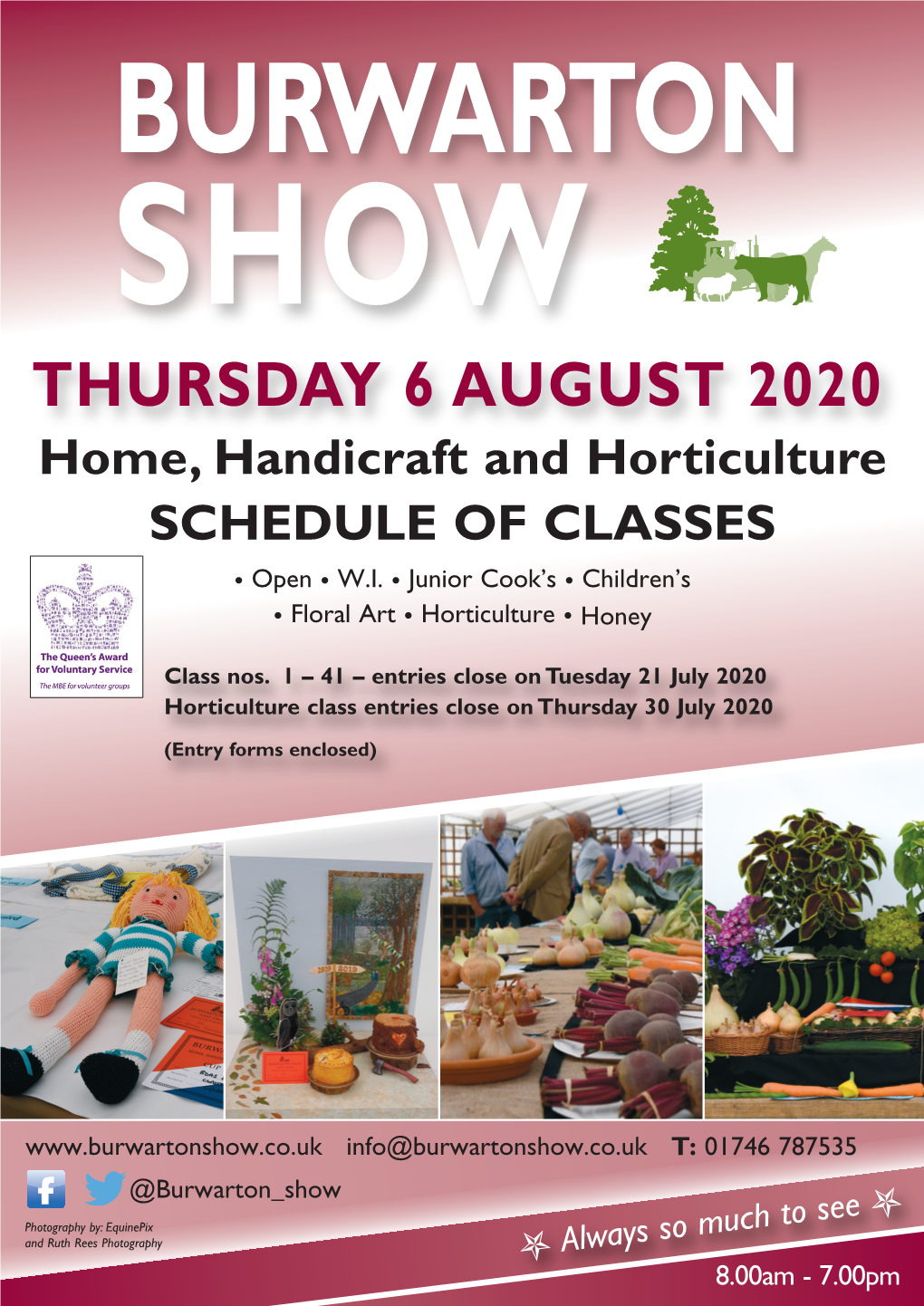 BURWARTON SHOW THURSDAY 6 AUGUST 2020 Home, Handicraft and Horticulture