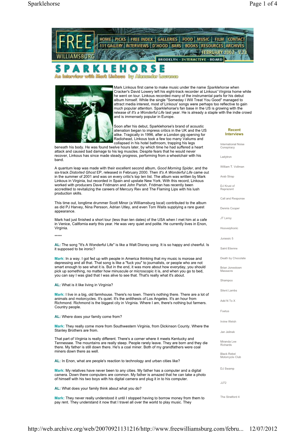 Free Williamsburg “Sparklehorse” [Alexander Laurence] (2002)