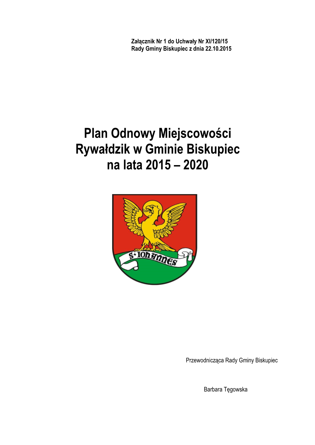 Rywałdzik W Gminie Biskupiec Na Lata 2015 – 2020