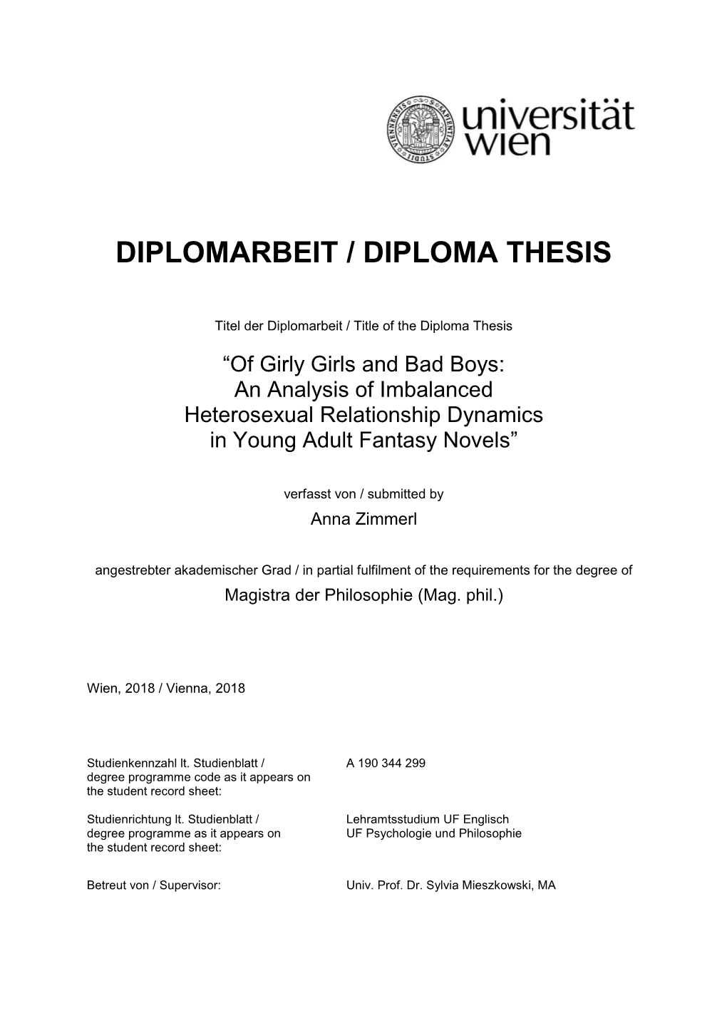 Diplomarbeit / Diploma Thesis