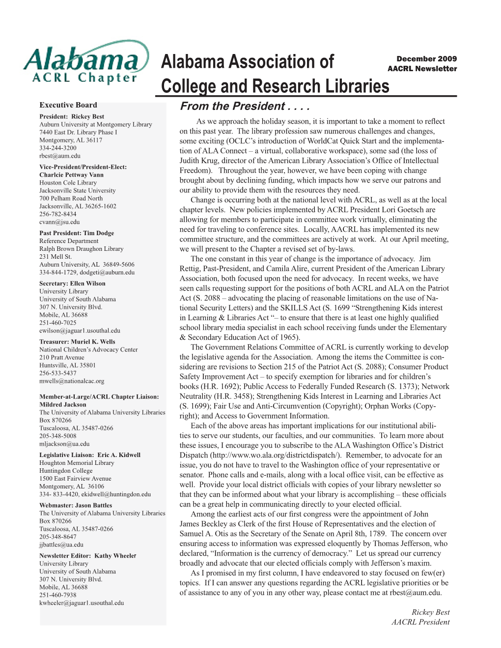 Alabama Association of College and Research Libraries