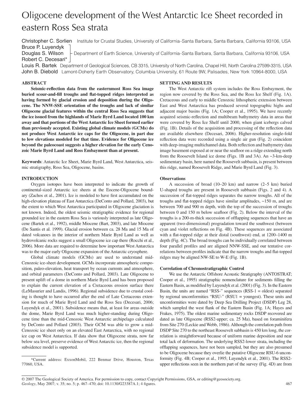 Oligocene Development of the West Antarctic Ice Sheet Recorded in Eastern Ross Sea Strata