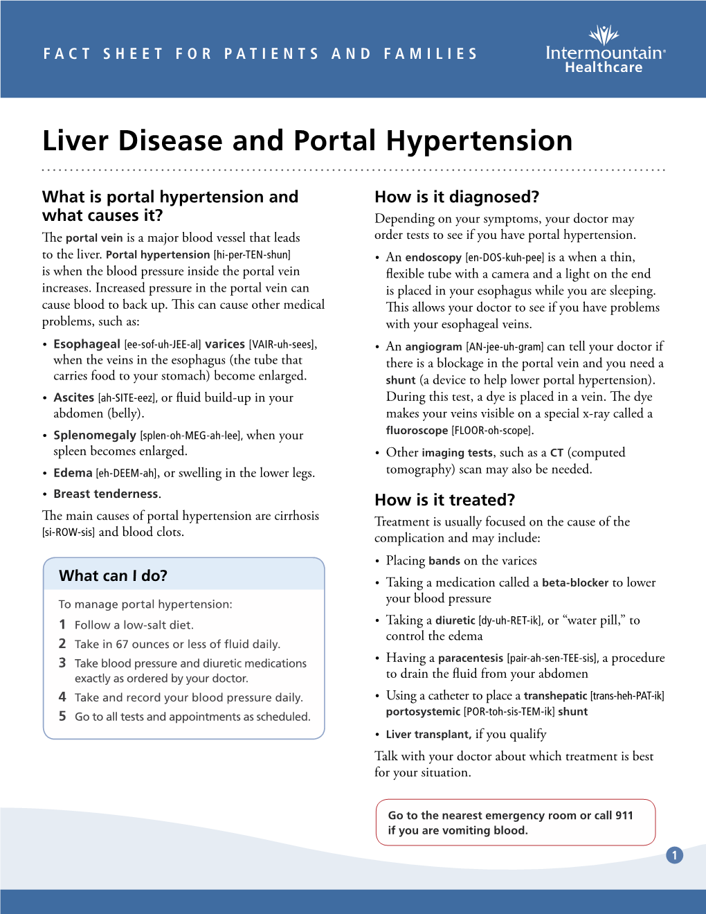 Liver Disease and Portal Hypertension Fact Sheet