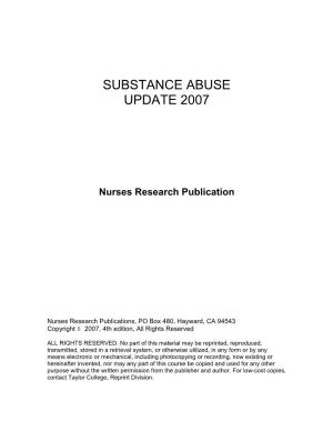 Substance Abuse Update 2007