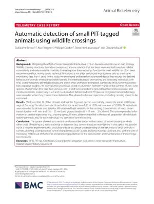 Automatic Detection of Small PIT-Tagged Animals Using Wildlife