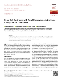Renal Cell Carcinoma with Renal Oncocytoma in the Same Kidney: a Rare Coexistence