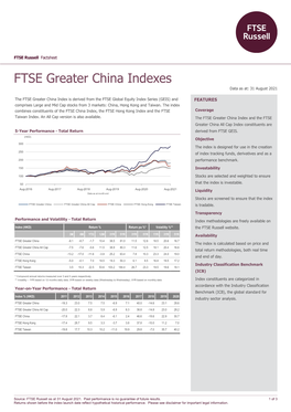 FTSE Greater China Indexes