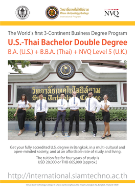 U.S.-Thai Bachelor Double Degree B.A
