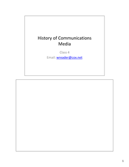 History of Communications Media