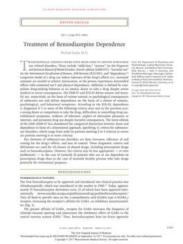 Treatment of Benzodiazepine Dependence