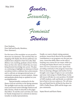 Gender, Sexuality, & Feminist Studies