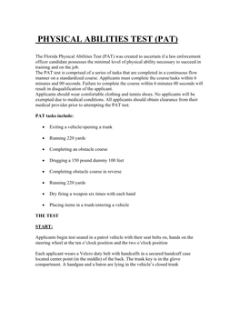 Physical Abilities Test (Pat)