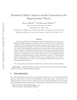 Hermitian Clifford Analysis and Its Connections with Representation