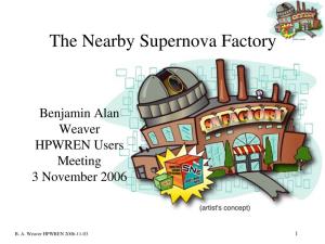 The Nearby Supernova Factory