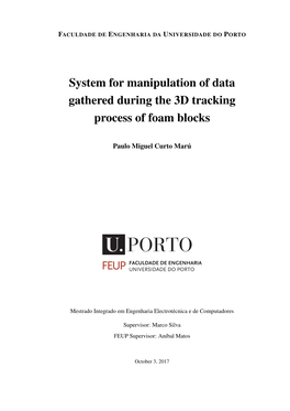 System for Manipulation of Data Gathered During the 3D Tracking Process of Foam Blocks