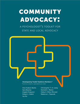 A Psychologist's Toolkit for State and Local Advocacy