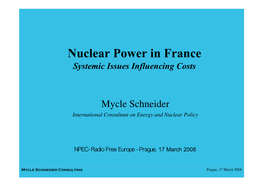 Nuclear Power in France-Systemic Issues Influencing Costs