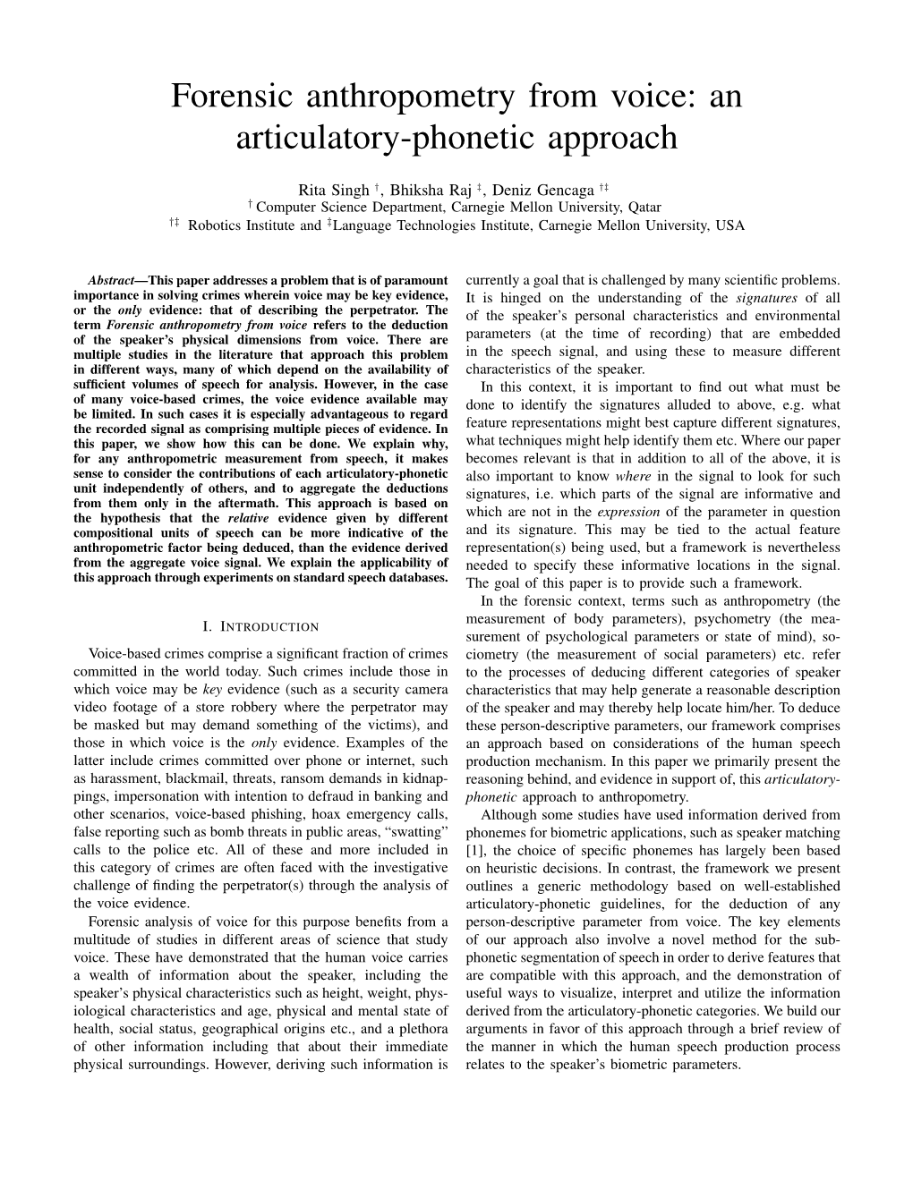 Forensic Anthropometry from Voice: an Articulatory-Phonetic Approach