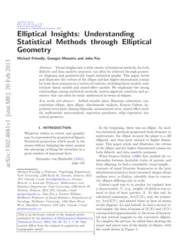 Understanding Statistical Methods Through Elliptical Geometry