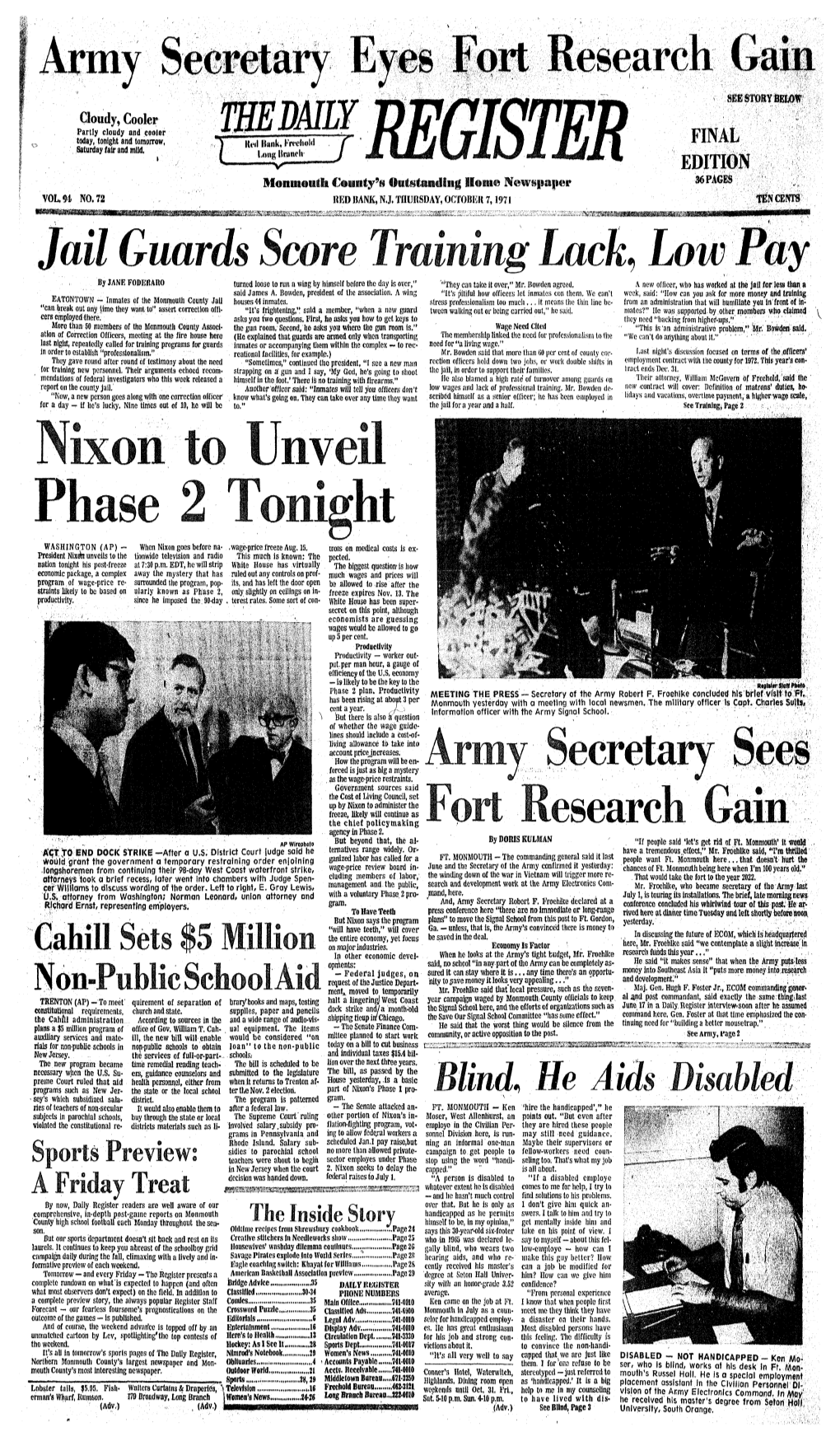 Phase Tonight WASHINGTON (AP) - When Nixon Goes Before Na- •Wage-Price Freeze Aug