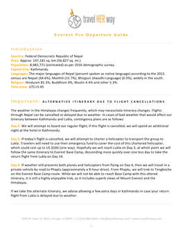 Everest Pre-Departure Guide Introduction