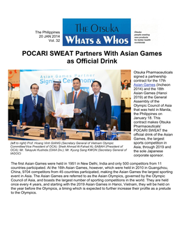 POCARI SWEAT Partners with Asian Games As Official Drink