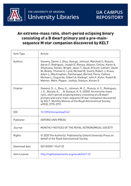 An Extreme-Mass Ratio, Short-Period Eclipsing Binary Consisting of a B Dwarf Primary and a Pre-Main- Sequence M Star Companion Discovered by KELT