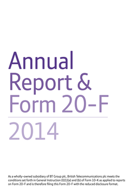British Telecommunications Plc Annual Report & Because of Its Inherent Limitations, Internal Control Over ﬁnancial Form 20-F
