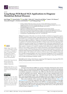 Long-Range PCR-Based NGS Applications to Diagnose Mendelian Retinal Diseases