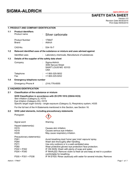 SAFETY DATA SHEET Version 4.5 Revision Date 06/30/2014 Print Date 09/05/2014