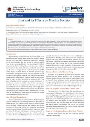 Jinn and Its Effects on Muslim Society