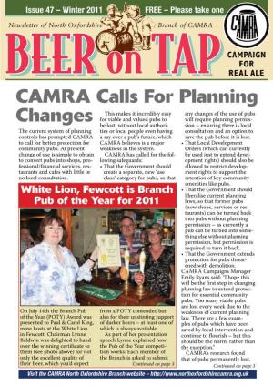 CAMRA Calls for Planning Changes White
